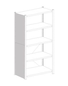 Vollblechseitenwand Stecksystem, inkl. Befestigung (Schrauben), H1800xT300 mm, RAL 7035 lichtgrau