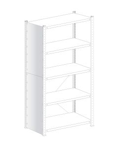 Vollblechseitenwand Stecksystem, inkl. Befestigung (Schrauben), H1800xT300 mm, sendzimirverzinkt