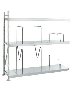 Weitspannregal WS 3000, AR mit Stahlpaneele, Höhe 2500 mm, Breite 1500 mm, Tiefe 800 mm, 4 Ebenen, verzinkt