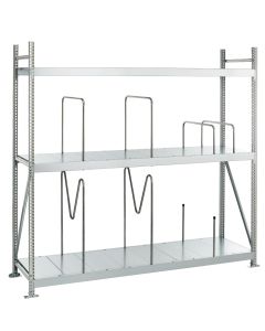 Weitspannregal WS 3000, GR mit Stahlpaneele, Höhe 2500 mm, Breite 2000 mm, Tiefe 800 mm, 4 Ebenen, verzinkt